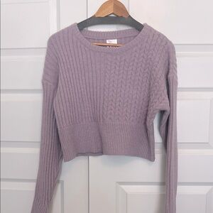 Purple Cable Knit cropped Women's Sweater by So Me NWT